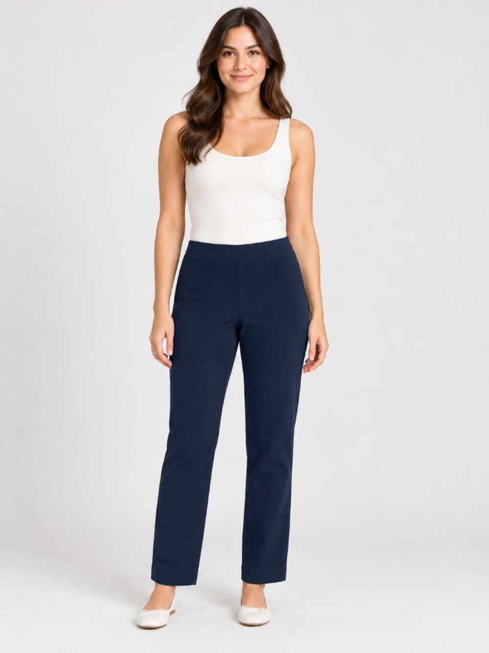 Charter Club Pant Shop Size 6 Navy Straight Leg Stretch Career Dress Pants